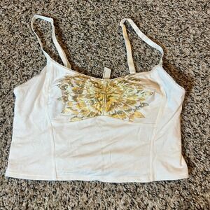 Intimately Free People White Gold Embellished Camisole Crop Top M